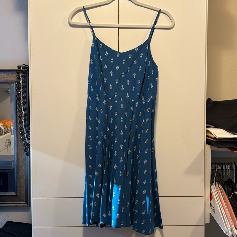 SP Old Navy Teal with Off White Flower Dress